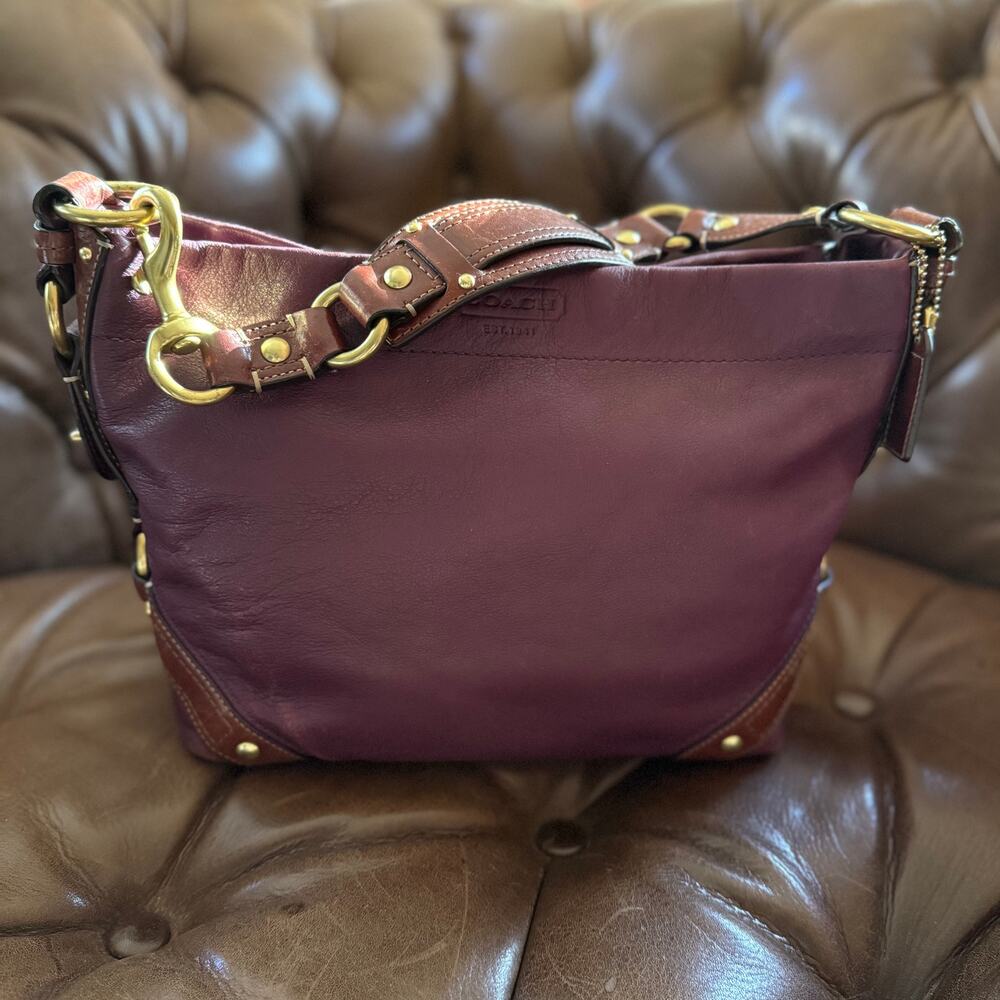 Coach Medium Carly Leather Hobo Bag Plum Purple Leather F0882-10615 2008
